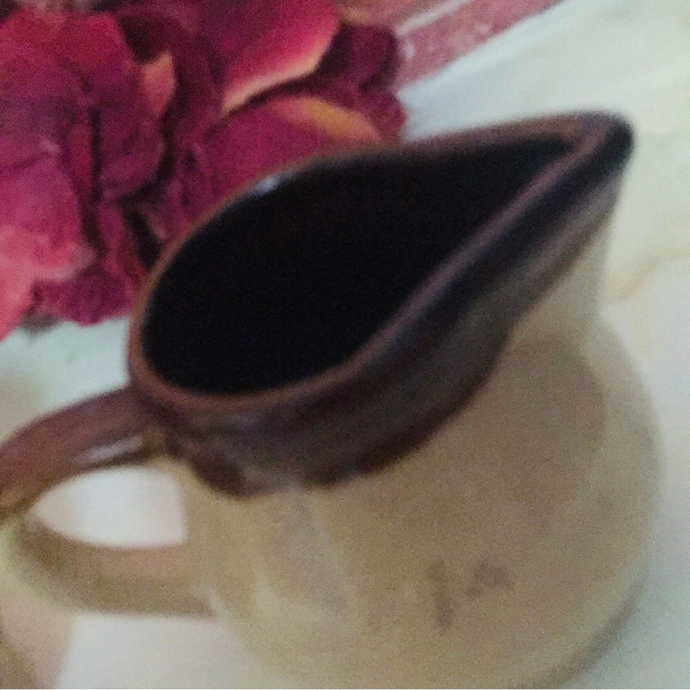 Vintage 70s Stoneware Wheat grass Pattern Sugar and Creamer Set - Picture 7 of 10
